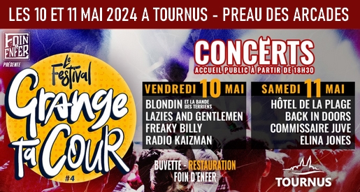 Festival Grange ta cour 2024 - Concerts de musiques actuelles à Tournus