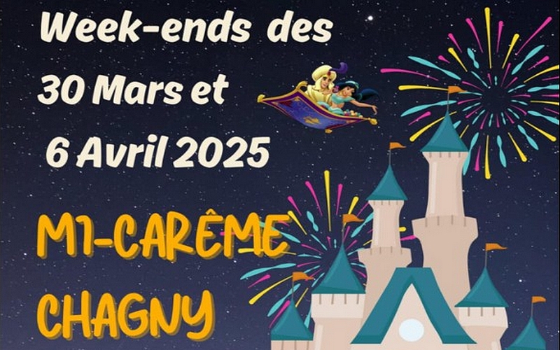 carnaval et défilé de chars à Chagny pour la Mi Carême