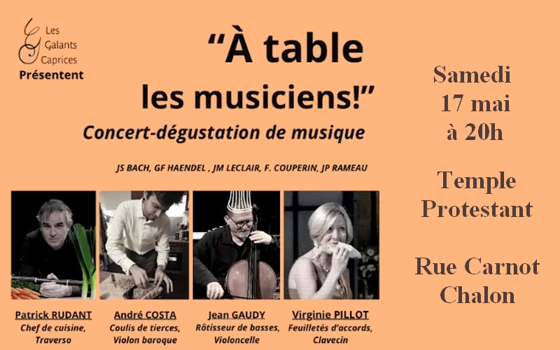 Concert dégustation - "A table les musiciens", concert musique de chambre à Chalon sur Saône