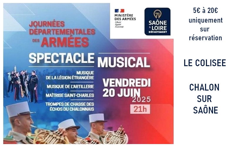 JOURNEES DEPARTEMENTALES DES ARMEES - Spectacle musical Chalon sur Saône