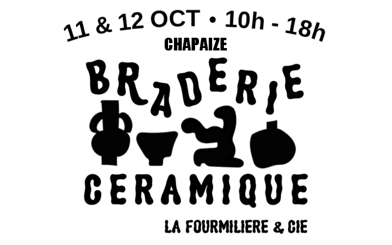 Braderie artisanales de Céramiques organisée à Chapaize en Saône et Loire les 11 et 12 octobre 2025