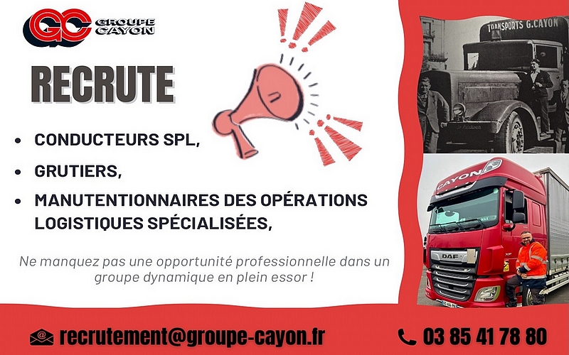 Offres d'emploi du Groupe Cayon à Chalon sur Saône