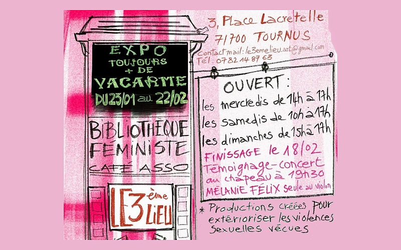Toujours plus de vacarme - Exposition et témoignages artistiques de victimes de violences sexuelles salle du 3ème Lieu à Tournus